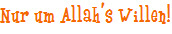 Nur um Allah's Willen!